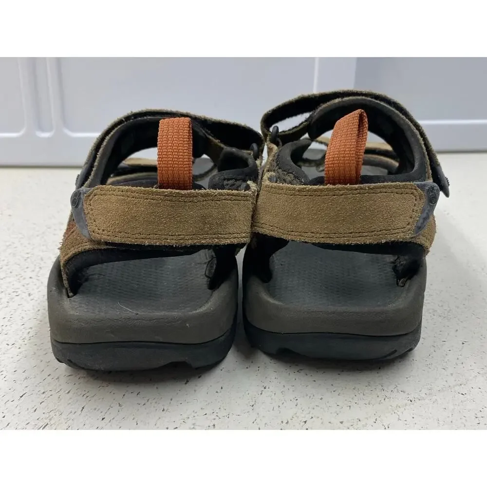 Men Teva Hudson leather outdoor hiking performance strap sandals shoes, 8